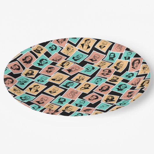 スタンプ素晴らしの作曲家、トリカラーパターン – 2 ペーパープレート (アングル)