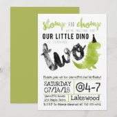 スタンプ＆チャンプの恐竜招待状 ディノ招待 招待状 (正面/裏面)