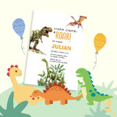 スタンプ・チョンプ・ロア ティレックス 恐竜の誕生日 招待状