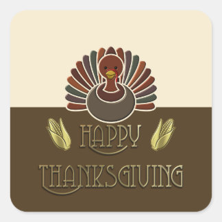 スタンプ – Happy Turkey - Happy Thanksgiving スクエアシール