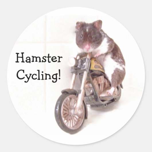 スタンプHamsterCycling! ラウンドシール (正面)