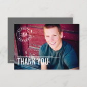 スタンモダンプ写真の卒業サンキューカード サンキューカード (正面/裏面)