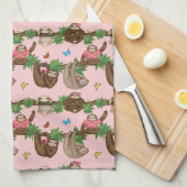 スタンリースロース&フレンズのピンクティータオル キッチンタオル (四つ折り)