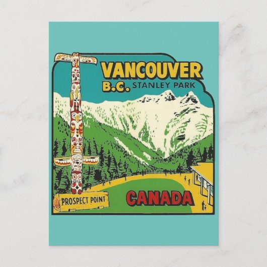 スタンリーパークカナダヴィンテージ旅行はがき ポストカード (正面)
