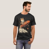 スタンリー柴犬オンアロケット Tシャツ (正面フル)