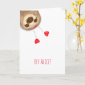 スタンレーのナマケモノのバレンタインデーのカード カード (黄色い花)