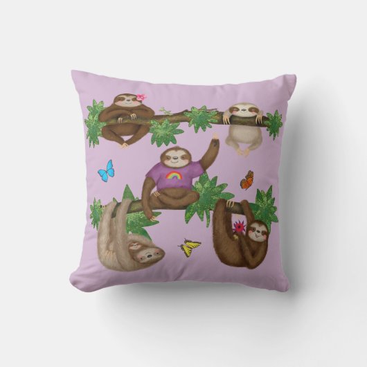 スタンレースロース&フレンズ紫のクッション クッション (正面)