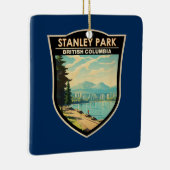 スタンレーパークバンクーバーカナダトラベルアートヴィンテージ セラミックオーナメント (右)
