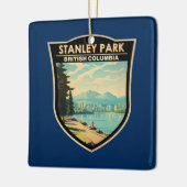 スタンレーパークバンクーバーカナダトラベルアートヴィンテージ セラミックオーナメント (左)