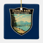 スタンレーパークバンクーバーカナダトラベルアートヴィンテージ セラミックオーナメント (裏面)