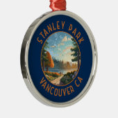 スタンレーパークバンクーバーカナダレトロ動揺してアート メタルオーナメント (右)