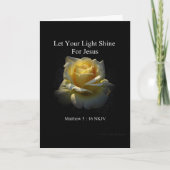 スタン作の信仰カード「Let Your Light Shine」 カード (正面)