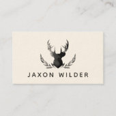 スタン〔雄ジカの〕枝角スモークウォーターミニマルカラー素朴ブシン 名刺 (正面)