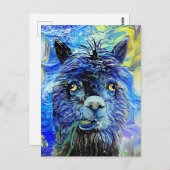 スターおもしろいリーナイトアルパカパロディポートレート ポストカード (正面/裏面)