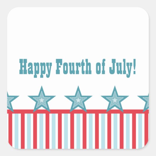 スターお洒落とストライプのシール スクエアシール (正面)