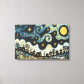 スターお洒落リーナイトオーバーヴィレッジキャンバスアート キャンバスプリント (正面)