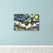 スターお洒落リーナイトオーバーヴィレッジキャンバスアート キャンバスプリント (インサイチュ (ウッドフロア))