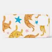 スターが描かれた継ぎ目のないおもしろいかわいい猫 Case-Mate iPhoneケース (裏面 (横))