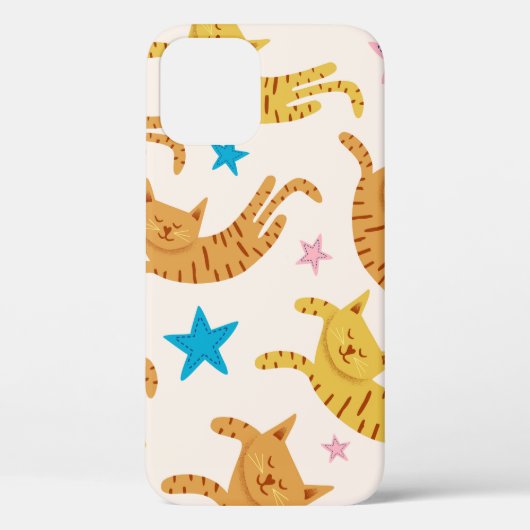 スターが描かれた継ぎ目のないおもしろいかわいい猫 Case-Mate iPhoneケース (裏面)