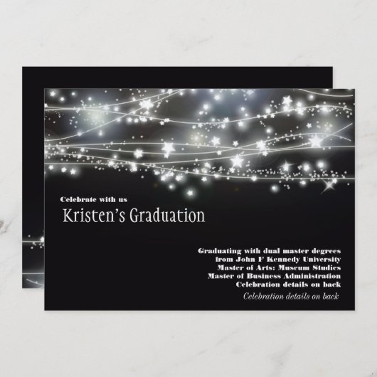 スターきらめくズ卒業招待状招待状 招待状 (正面/裏面)