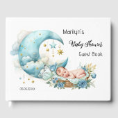 スターきらめくズ&ムーンボーイ赤ちゃんシャワー ゲストブック (正面)