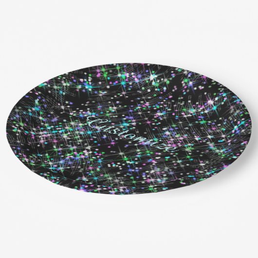 スターきらめくダスト紙プレート ペーパープレート (アングル)