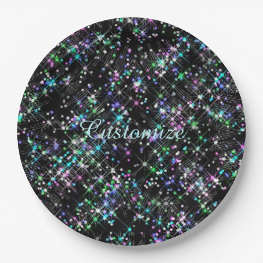 スターきらめくダスト紙プレート ペーパープレート (正面)