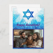 🕎スターきらめくハヌカー写真 ポストカード (正面/裏面)