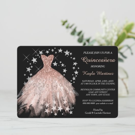 スターきらめくピーチキンセアニェラ招待状 招待状 (スタンド正面)