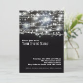 スターきらめくホリデーお祝い招待状カード 招待状 (スタンド正面)