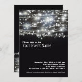 スターきらめくホリデーお祝い招待状カード 招待状 (正面/裏面)