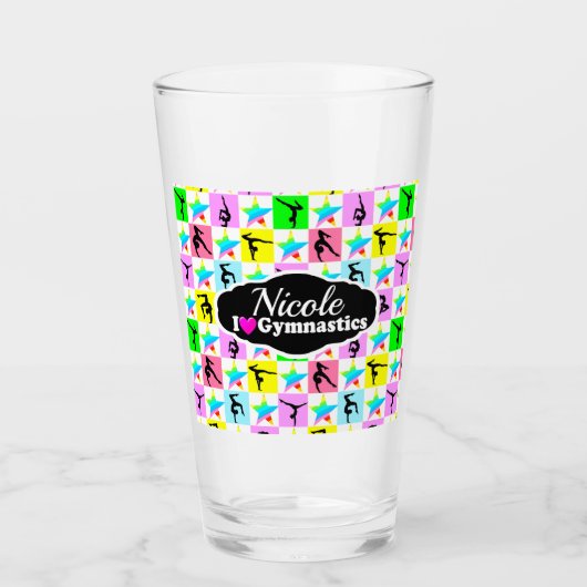 スターすごいギムナストガールデザイン タンブラーグラス (正面)