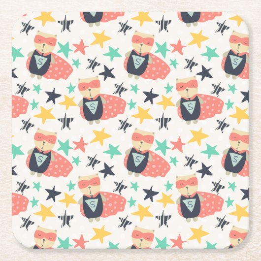 スターすごいヒーロー スクエアペーパーコースター (正面)