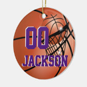 スターすごいプレイヤーのパーソナライズ🏀バスケットボール セラミックオーナメント (左)