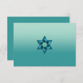 スターとのパーティーグラデーションティール(緑がかった色)後 招待状 (正面/裏面)