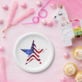 スターとアメリカ国旗、7月4日紙プレート ペーパープレート (パーティー)