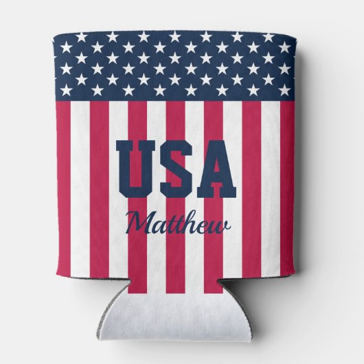 スターとストライプという名前の米国国旗 缶クーラー (裏面)