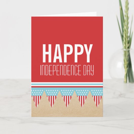 スターとストライプのバナー7月4日カード カード (正面)