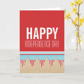 スターとストライプのバナー7月4日カード カード (黄色い花)