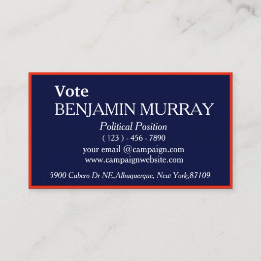 スターとストライプの政治運動 名刺 (正面)