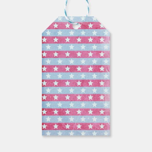スターとストライプアメリカ国旗の愛国心 ギフトタグ (裏面)