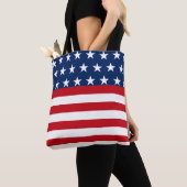スターとストライプアメリカ国旗の愛国心 トートバッグ (クローズアップ)