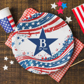 スターとストライプアメリカ国旗の愛国心 ペーパープレート