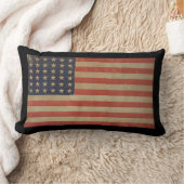 スターとストライプヴィンテージ愛国的アメリカ国旗 ランバークッション (ブランケット)