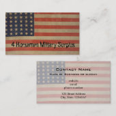スターとストライプヴィンテージ愛国的アメリカ国旗 名刺 (正面/裏面)