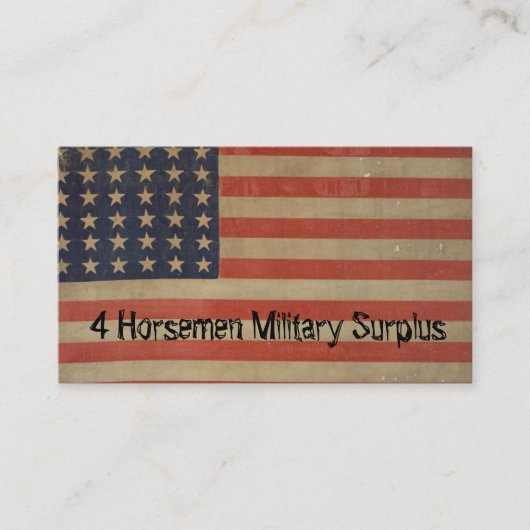 スターとストライプヴィンテージ愛国的アメリカ国旗 名刺 (正面)
