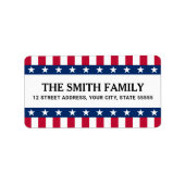 スターとストライプ愛国的差出人住所 ラベル (正面)