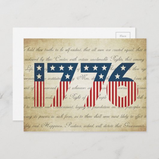 スターとストライプ1776独立記念日 ポストカード (正面/裏面)