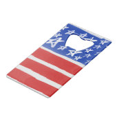 スターとストライプ、愛国的、7月4日 クレジットカード栓抜き (正面アングル)