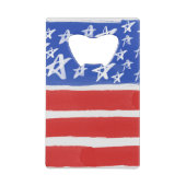 スターとストライプ、愛国的、7月4日 クレジットカード栓抜き (裏面)